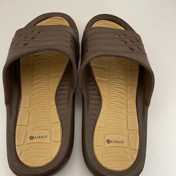 Al Back Other - Rubber Slide Sandals. Brand new - Size  10.5 - Unisex Adults-  Color Brow